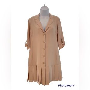 Amanda Uprichard Brown Pleated Dress
